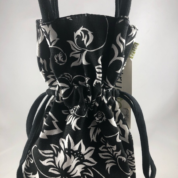 2 True Tote Canvas Wine Bottle Bags Black and White - Picture 3 of 7